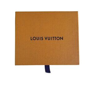 Louis Vuitton Square Orange Drawer Gift Box With Blue Louis Vuitton Bow Ribbon